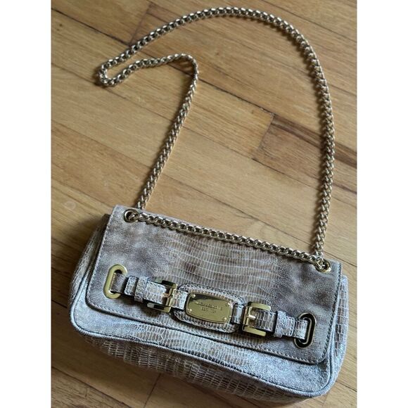 Michael Kors Python Hamilton Snakeskin Embossed Leather Bag crossbody - Picture 3 of 8